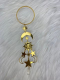 Witch Crescent Moon Moon keychain Keychain Windows Hanging Home Occult Decor Banish Evil Witchcraft