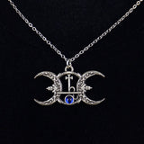 Witch Triple Moon necklace Crescent Moon Pendant Necklace Pagan Gothic Jewelry