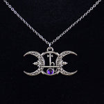 Witch Triple Moon necklace Crescent Moon Pendant Necklace Pagan Gothic Jewelry