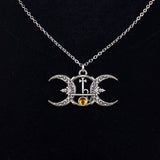 Witch Triple Moon necklace Crescent Moon Pendant Necklace Pagan Gothic Jewelry