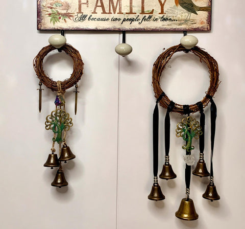 Witch broom pendant witchcraft decoration altar Magic Protection natural crystal Banish Evil Gothic door Windows Hanging