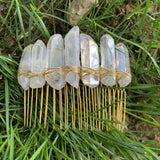 Witch raw crystal hair comb crown hairpin witchcraft accessories party new year gift