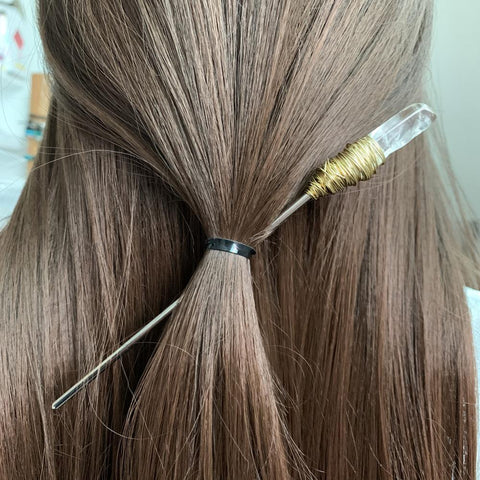 Witchcraft accessories Raw Crystal Hairpin Hair Stick Witch Vintage Gothic Pagan Wedding Bride Princess Gift
