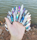 Magic Wicca~Witchcraft accessories raw crystal two-color stitching wicca ancient silver branches moon witch crown