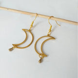 Witchy Hippie Geometric Crescent Moon Earrings Drop Phase Boho Halloween Statement Jewelry Minimalism Punk Women Gift VINTAGE