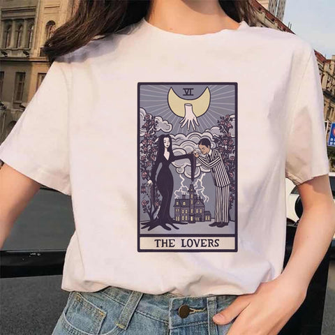 Women&#39;s Tarot Card Flower Funny Time Ladies Cartoon Fashion Short Sleeve Summer Printed T-shirt Women&#39;s T-shirt Top Pattern. - T-shirts