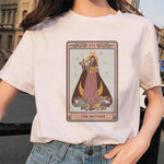Women&#39;s Tarot Card Flower Funny Time Ladies Cartoon Fashion Short Sleeve Summer Printed T-shirt Women&#39;s T-shirt Top Pattern. - T-shirts