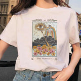 Women&#39;s Tarot Card Flower Funny Time Ladies Cartoon Fashion Short Sleeve Summer Printed T-shirt Women&#39;s T-shirt Top Pattern. - T-shirts