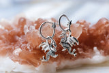 Womens Mens Dragon Earrings - Hoop Earrings with Charm - Celtic Earrings - Medieval Costume - Cartilage Hoop - Tiny Hoops