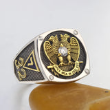 Vintage Scottish Rite Skull Crossbone 32 Degree Masonic Jewelry Sterling Silver Ring