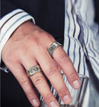 Sterling Silver Egyptian Hieroglyphics Ring Jewelry with Horus Anubis