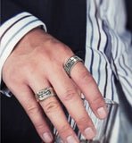 Sterling Silver Egyptian Hieroglyphics Ring Jewelry with Horus Anubis