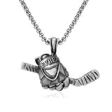 Fashion Ice Hockey Gloves Sticks Pendants Stainless Steel Men's Punk Necklaces High-end Couples Casual Sports Party Jewelry