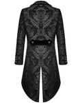 Devil Fashion Mens Gothic Steampunk Tailcoat Jacket Black Brocade Damask Wedding