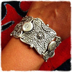 Gypsy Tribal Tibetan Bracelet for Women Boho Vintage Silver Men's Turquoise Elastic Bangles Afghan Turkish Ethnic Indian Jewelry