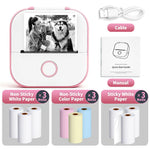 Portable Mini Thermal Printer T02 Mini Pocket Label Printer DIY Self-Adhesive Sticker Label Machine Various Label Paper