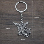 Archangel St.Michael Protect Me Keychain Holy Shield Charm Russian Orthodox Pendant