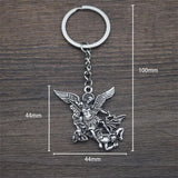 Archangel St.Michael Protect Me Keychain Holy Shield Charm Russian Orthodox Pendant