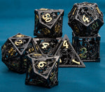 DND Metal Dice Set Dungeon and Dragon Gifts Hollow D&D Dice Set RPG Large Polyhedral Dice Role Playing Dice D20 D12 D8 D6