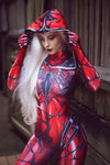 Adult Kid Sexy Zentai Spider Hero Cosplay Costume Red Black Woman Jumpsuit Supergirl Cosplay Zentai Costume Bodysuit Party Dress