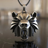 Punk Men's Wolf Head Lion Bear Fox Pure Tin Pendant Necklace Hip Hop Retro Animal Collar Chain Birthday Party Jewelry Gift