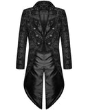 Devil Fashion Mens Gothic Steampunk Tailcoat Jacket Black Brocade Damask Wedding