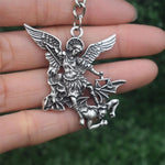 Archangel St.Michael Protect Me Keychain Holy Shield Charm Russian Orthodox Pendant