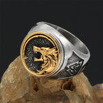 FENRIR RING Wolf Ring,Nordic Viking Wolf Head Wolf Paw Ring for Men,Gothic Howling Wolf Head Wolf Claw Ring Hip Hop Wolf Animal Ring for Boys Punk Celtic Wolf Jewelry