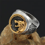 FENRIR RING Wolf Ring,Nordic Viking Wolf Head Wolf Paw Ring for Men,Gothic Howling Wolf Head Wolf Claw Ring Hip Hop Wolf Animal Ring for Boys Punk Celtic Wolf Jewelry