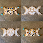 Crystal Grid~Triple Moon Pentagram Crystal Grid - Altar Decoration