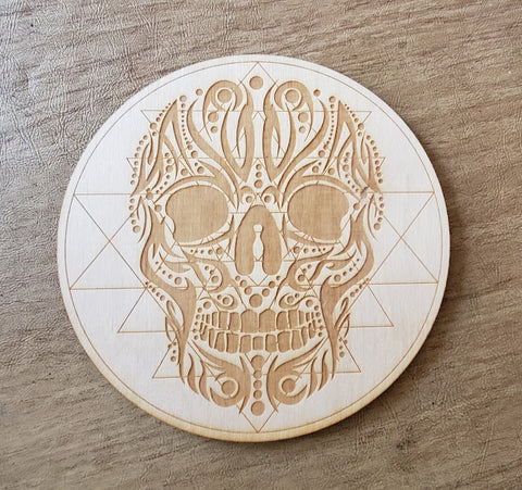 Crystal Grid~Skull Sri Yantra Crystal Grid - Altar Decoration