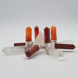 Orgone Energy~Crystal Generator Antenna wheel healing tool with Orange Carnelian, Red Jasper, Yellow Aventurine, Clear Quartz Reiki crystal energy tool