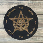 Crystal Grid~Celtic Pentagram Pendulum Board - Celtic Moon Divination Board - Altar Decoration
