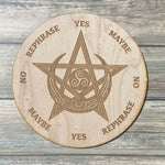 Crystal Grid~Celtic Pentagram Pendulum Board - Celtic Moon Divination Board - Altar Decoration