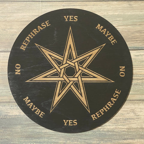 Crystal Grid~Faery Star Pendulum Board - Faery StarDivination Board - Septagram Pendulum Board - Altar Decoration