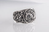 Sterling Silver Raven Ring, Hugin and Munin Ring, Raven's Jewelry, Viking Ring, Norse Jewelry, Mammen Ornament Ring, Handmade Viking Jewelry
