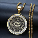 Pendants Gold Ancient Egypt Eye of Providence Stainless Steel Necklace Ancient Treasures Ancientreasures Viking Odin Thor Mjolnir Celtic Ancient Egypt Norse Norse Mythology
