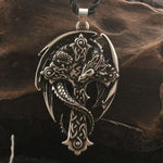 Pendants & Necklaces Copper / Synthetic Leather Cord Celtic Cross with Guardian Dragon Necklace Ancient Treasures Ancientreasures Viking Odin Thor Mjolnir Celtic Ancient Egypt Norse Norse Mythology