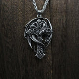 Pendants & Necklaces Silver / Metal Celtic Cross with Guardian Dragon Necklace Ancient Treasures Ancientreasures Viking Odin Thor Mjolnir Celtic Ancient Egypt Norse Norse Mythology