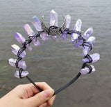 Witch accessories jewelry moon wicca wizard crown headband dark blue black headband Magic Set