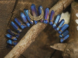Witch accessories jewelry moon wicca wizard crown headband dark blue black headband Magic Set