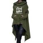 Magic set Letter Letters Print Hoodies For Women Long Irregular Sweatshirts Hoodies Kawaii Femmes Casual 2021 Printing Clothings Street