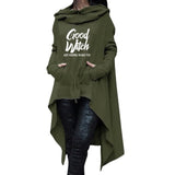 Magic set Letter Letters Print Hoodies For Women Long Irregular Sweatshirts Hoodies Kawaii Femmes Casual 2021 Printing Clothings Street
