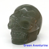 1.5" Skull Statue Natural Stones Carved Healing Crystals Ornament Reiki Witchcraft Supplies Gemstone Wicca Halloween Decorations