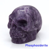 1.5" Skull Statue Natural Stones Carved Healing Crystals Ornament Reiki Witchcraft Supplies Gemstone Wicca Halloween Decorations