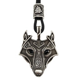 Green Black Red Eyes Wolf Amulet Pendant