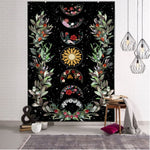 Moon Phase Flower Tarot Card Tapestry Wall Hanging Psychedelic Witchcraft Hippie Tapiz Dormitory Background Cloth Home Decor