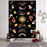 Moon Phase Flower Tarot Card Tapestry Wall Hanging Psychedelic Witchcraft Hippie Tapiz Dormitory Background Cloth Home Decor
