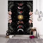 Moon Phase Flower Tarot Card Tapestry Wall Hanging Psychedelic Witchcraft Hippie Tapiz Dormitory Background Cloth Home Decor