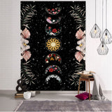Moon Phase Flower Tarot Card Tapestry Wall Hanging Psychedelic Witchcraft Hippie Tapiz Dormitory Background Cloth Home Decor